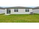 Newly built home with a spacious backyard and sliding glass door at 7760 Gilchrist Springs Dr, Parrish, FL 34219