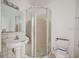Bathroom featuring a shower stall and vanity at 7256 Pinehurst Dr, Spring Hill, FL 34606