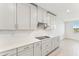 Modern kitchen with white cabinets and quartz countertops at 13859 Richland Gulf Cir, Parrish, FL 34219