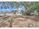 Large backyard with mature trees and a concrete slab at 6412 Skyline Ct, Spring Hill, FL 34606