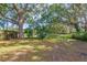Large backyard with mature trees and a fenced area at 6009 N 39Th St, Tampa, FL 33610