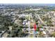 Wide aerial view showing home's location in neighborhood at 1344 Springdale St, Clearwater, FL 33755