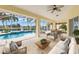 Spacious covered patio overlooking pool at 15392 Taurus Cir, Port Charlotte, FL 33981