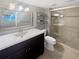 Updated bathroom with a walk-in shower and modern vanity at 2587 Forest Run Ct # 141B, Clearwater, FL 33761