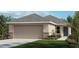 One-story home with a two-car garage and landscaped front yard at 11716 Gerbera Daisy Loop, Riverview, FL 33578