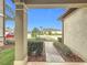 Landscaped front yard with walkway leading to the entrance at 1403 Custer Bayou St, Ruskin, FL 33570