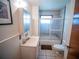 Bathroom with shower/tub combo and vanity at 38906 North Ave, Zephyrhills, FL 33542