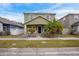 Two-story house with green exterior and palm trees in front at 7707 N Riverdale Ave, Tampa, FL 33604