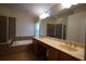 Bathroom boasts double vanity, large mirror, and soaking tub at 4311 Rustic Pine Pl, Wesley Chapel, FL 33544