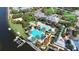 Aerial view of Mira Bay's resort-style pool and clubhouse at 1003 Signet Dr, Apollo Beach, FL 33572