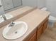 Bathroom with beige vanity and single sink at 706 Fern Leaf Dr, Ruskin, FL 33570