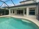 Large pool with screened patio and open area at 8955 Garden Party Dr, Land O Lakes, FL 34637