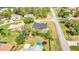 Aerial view of a house with a pool in the backyard at 13474 Tune Ln, Spring Hill, FL 34609