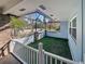 Enclosed patio with turf and screened enclosure at 2956 Laurel Ct, Dunedin, FL 34698