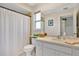 Simple bathroom with a shower/tub and updated vanity at 7213 19Th W Ave, Bradenton, FL 34209