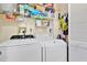 Laundry room with washer, dryer, and shelving at 11511 113Th St # 13F, Seminole, FL 33778