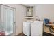 Bright laundry room, featuring washer, dryer, and ample storage at 4406 Woodtrail Blvd, New Port Richey, FL 34653