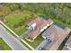Aerial view of the house and surrounding neighborhood at 9044 Luna Ln, Sarasota, FL 34241