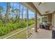 Relaxing screened porch with seating area and view of the backyard at 7 Barge Ln, Placida, FL 33946