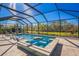 An inviting screened-in pool and spa area, ideal for relaxation and entertainment at 4606 Pond Brook Ct, Bradenton, FL 34211