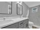 Modern bathroom with double vanity and marble shower at 3206 N 29Th St, Tampa, FL 33605