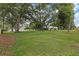 Large grassy backyard with mature trees and a partial view of the house at 1001 Edgemont Pl, Brandon, FL 33511