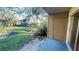 View of a patio with storage and pond views at 5504 Pokeweed Ct # 154, Tampa, FL 33617