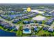 Aerial view showing home location in a lakefront community at 2546 Buckthorn Loop, North Port, FL 34289