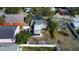 Aerial view of home and backyard, showing size and neighborhood context at 510 S Disston Ave, Tarpon Springs, FL 34689