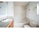 Small bathroom with shower/tub combo and tile flooring at 2216 52Nd N Ave, St Petersburg, FL 33714