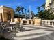 Outdoor patio with grill, fountain, and seating area at 750 N Tamiami Trl # 814, Sarasota, FL 34236