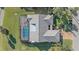 Bird's-eye view of single-Gathering home with pool and spacious backyard at 3770 Torrey Pines Blvd, Sarasota, FL 34238