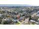 Aerial view showing home's location near water and neighborhood at 4401 Shore Acres Ne Blvd, St Petersburg, FL 33703