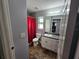 Bathroom featuring vanity, toilet and shower stall at 2022 Peaceful Palm St, Ruskin, FL 33570