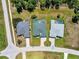 Three homes with private pools, aerial view at 143 Long Meadow Ln, Rotonda West, FL 33947