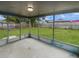 Overlooking backyard, this screened porch offers ample outdoor space at 9640 Mark Twain Ln, Port Richey, FL 34668