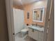 Clean bathroom, featuring granite countertop and a shower/tub combo at 7580 Camminare Dr, Sarasota, FL 34238