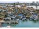 Aerial view of the house and its canal-front location at 8017 13Th S Ave, St Petersburg, FL 33707