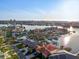 Aerial view of waterfront home with private dock and boat slips at 8017 13Th S Ave, St Petersburg, FL 33707