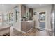 Modern kitchen with stainless steel appliances and water views at 8017 13Th S Ave, St Petersburg, FL 33707