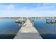 Picturesque waterfront dock with seating, offering a peaceful retreat with views of the bay and surrounding neighborhood at 6354 Cocoa Ln, Apollo Beach, FL 33572