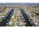 Wide aerial view of residential waterfront community showcasing luxurious homes along canals and waterways at 818 Golf Island Dr, Apollo Beach, FL 33572