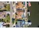 Aerial view of properties with private pools, boat docks, and beautifully landscaped yards at 818 Golf Island Dr, Apollo Beach, FL 33572