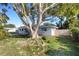 Lush backyard with mature trees and a white fence enhance the property's natural beauty at 3084 Williamsburg St, Sarasota, FL 34231