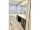 Bright bathroom featuring a double vanity, soaking tub, and separate shower at 8283 47Th Street E Cir, Palmetto, FL 34221