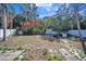 Expansive backyard with trees and a fence offering a private outdoor space at 7840 Gulf Way, Hudson, FL 34667