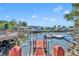 A tranquil view of the waterway and boat docks at 4522 Marine Pkwy, New Port Richey, FL 34652