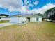 Exterior view of the home with the front yard in view at 9151 Bay Dr, Spring Hill, FL 34606