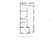 Black and white floor plan showing layout of bedrooms, kitchen, living room, and foyer with measurements included at 1906 E Ida St, Tampa, FL 33610