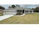 Newly constructed one-story home with attached garage and landscaping at 6101 Roble Ave, Spring Hill, FL 34608